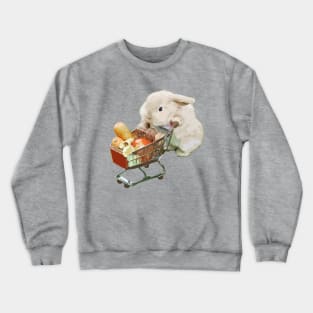 Affectionate Rabbit Cute American Fuzzy Lop Loves Carrot Vegan Grocery Shopping Crewneck Sweatshirt